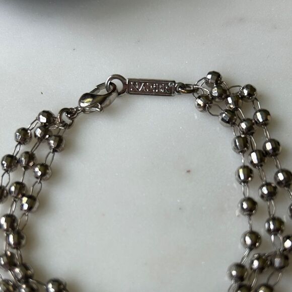 Vintage Napier Silver Multi-Strand Beaded Bracelet - Picture 2 of 4